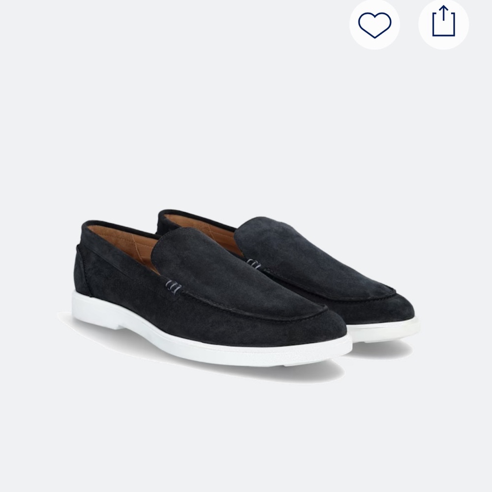 Liverpool DARK Navy and White Men's Suede Loafers